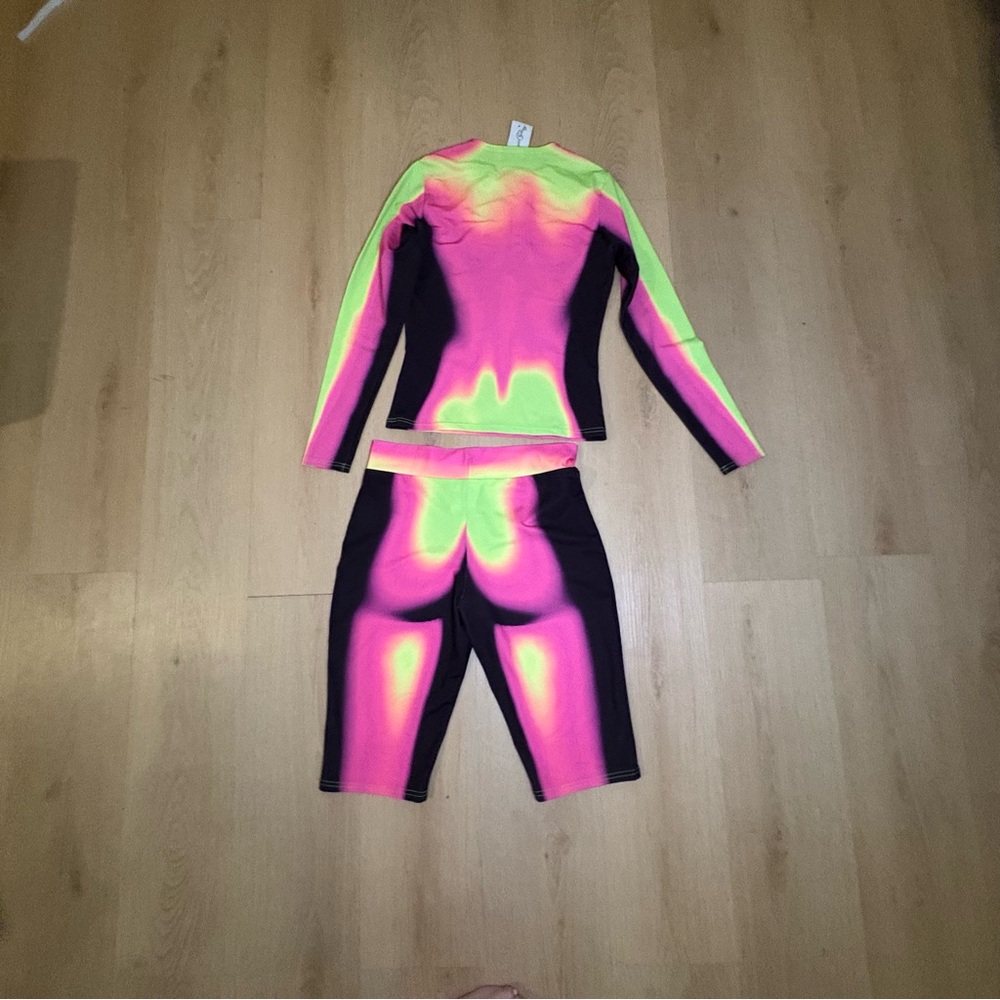 Vibrant Pink and Green Women's Jumpsuit